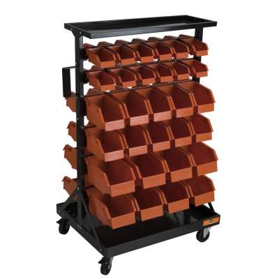 rolling tool trolley cart with storage bin rack